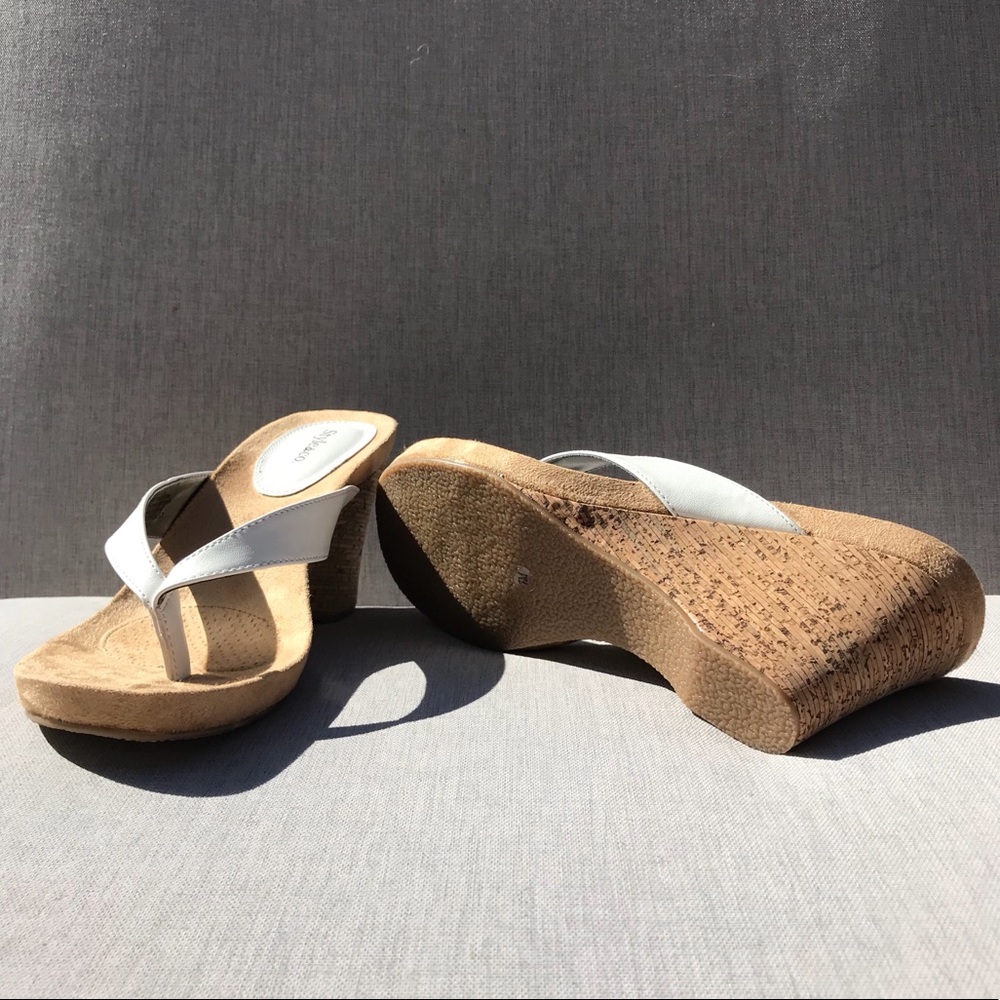 Never worn wedge thong sandals size 7M